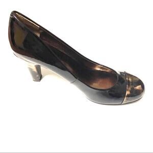 Nine West Black Patent Pumps Animal Print